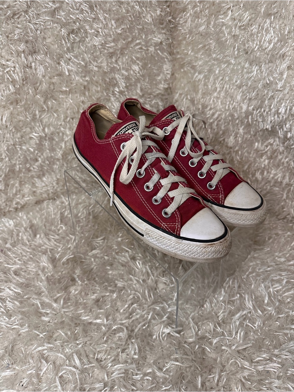 Converse Burgundy Red Low Top Canvas Sneakers Women's Size 8